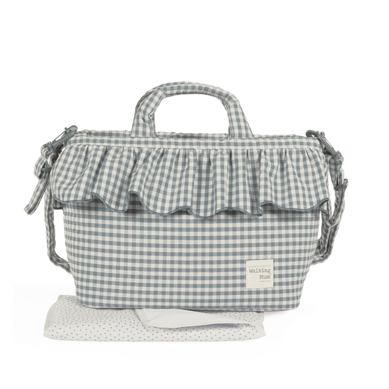 **PRE ORDER** Luiertas Praliné Vichy Matcha - Blauw | Walking Mum