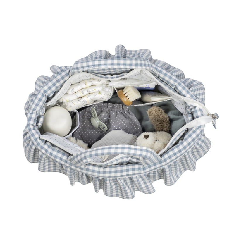 **PRE ORDER** Luiertas Praliné Vichy Matcha - Blauw | Walking Mum