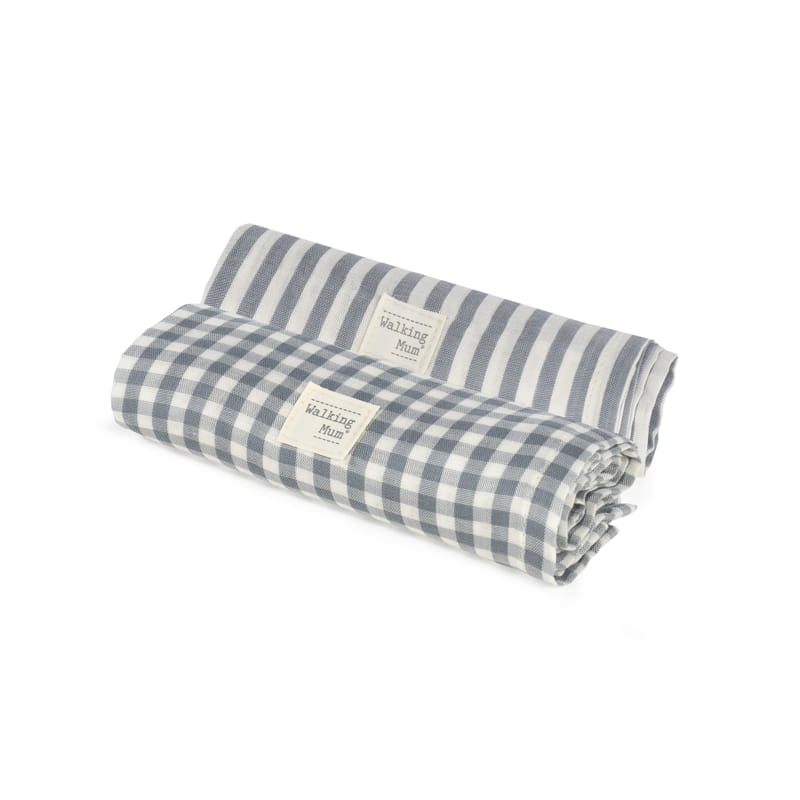 **PRE ORDER** Hydrofiele doeken Praliné Matcha Blauw | Walking Mum