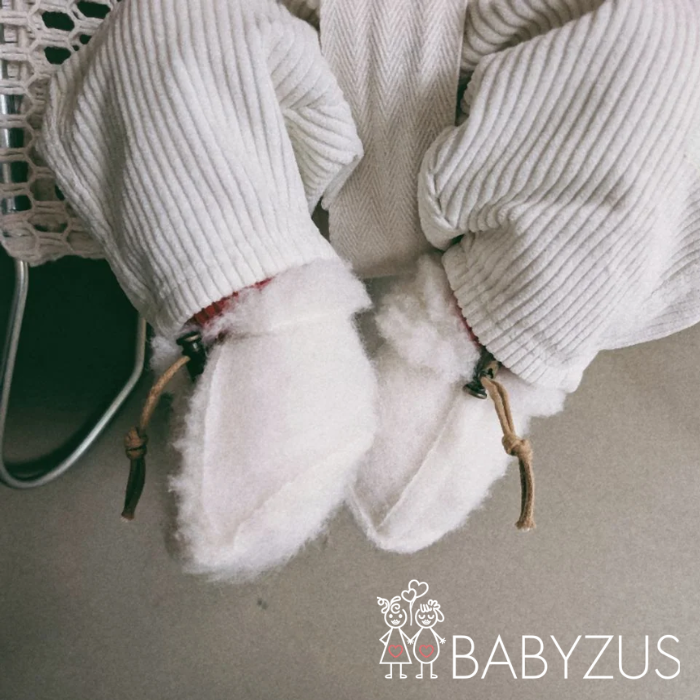 Wollen slofjes Alwero | Naturel | Babyzus