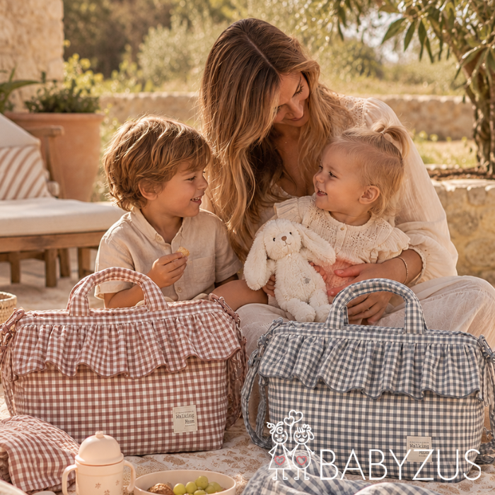 **PRE ORDER** Luiertas Praliné Vichy Moka- Blush | Walking Mum