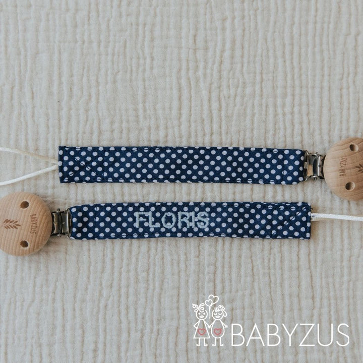 Speenkoord met naam | Paris Chic | Stippen Blauw