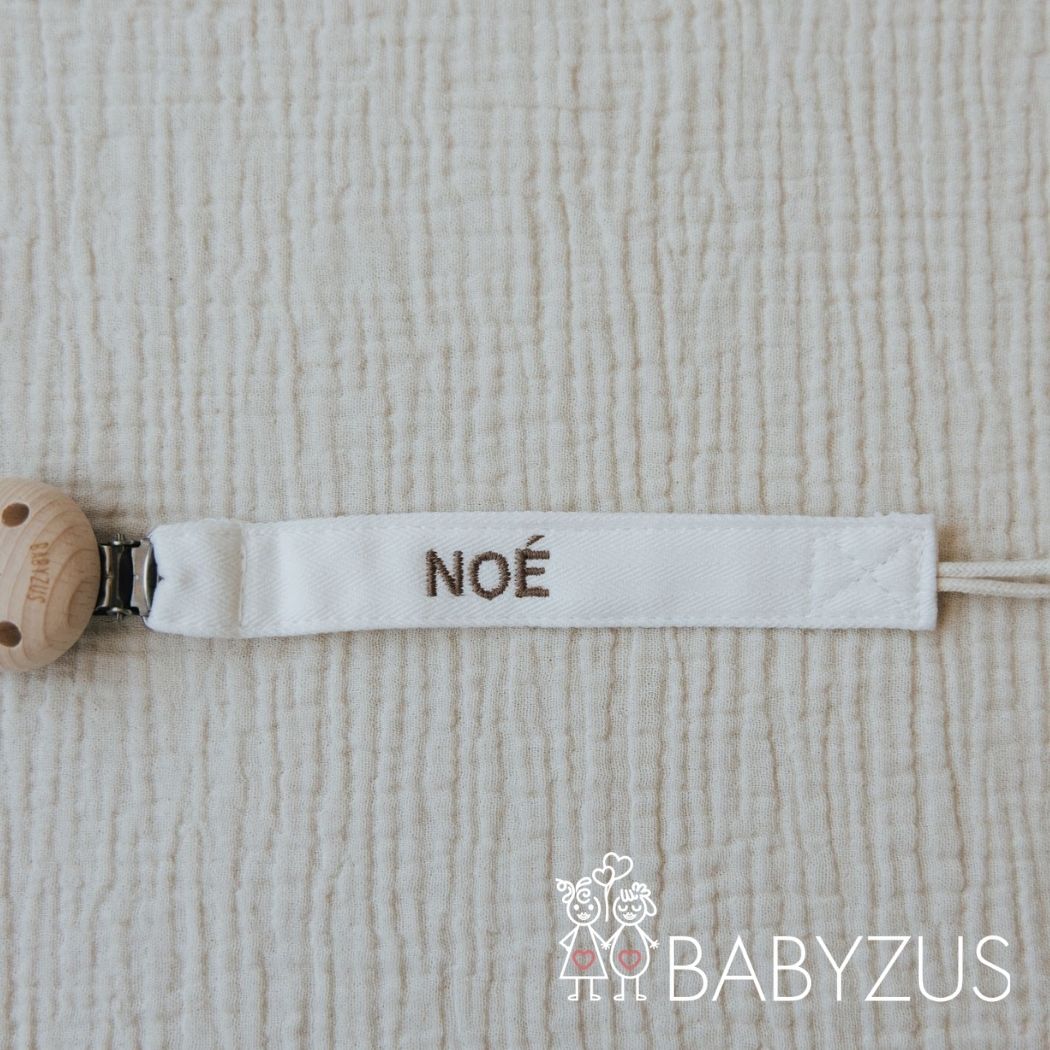 Speenkoord met naam | Linnen beige
