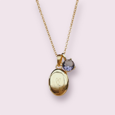 medaillon ketting met geboortesteen 2
